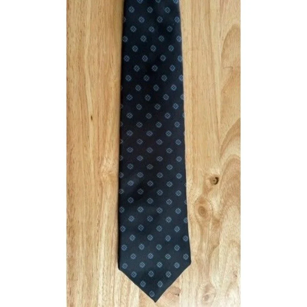 Vintage Ferrell Reed for Nordstrom Silk Tie Black Teal Burgundy Geometric